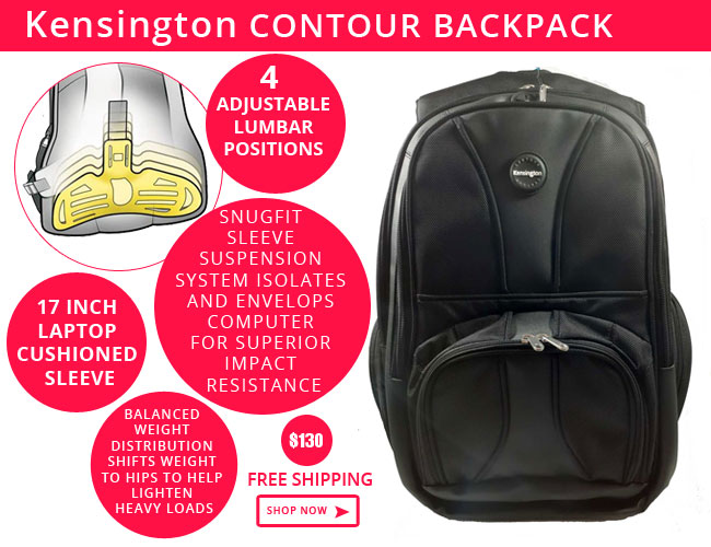 Kensington Backpack Black Leather