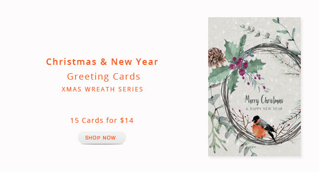 Wreath Christmas Cards