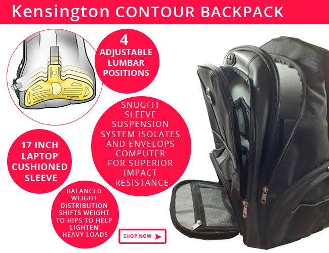 Kensington Backpack Black Leather